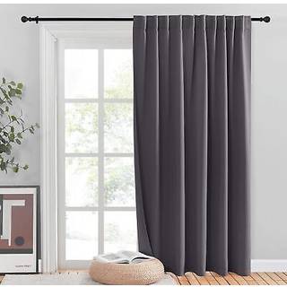 Nicetown skydedør gardiner bredt termisk rum mørkning gårdhave dør gardin lodret blind glidende glas dør gardiner med rygfane & stanglomme til ga