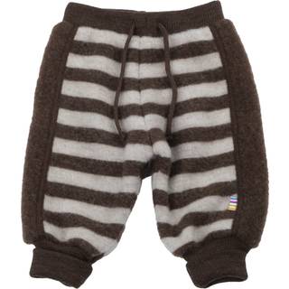 Bukser med brune og beige striber i 100% merinould
