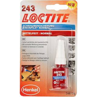 Gevindlåsning / gevindtætning med medelhøj styrke Loctite 243, 5 ml