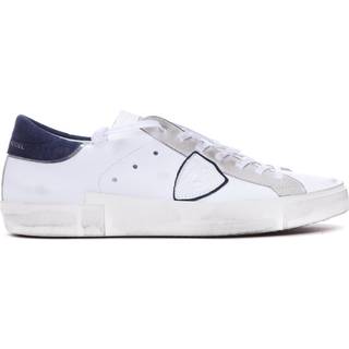 Philippe Model Prsx Low Top Mix Leather Sneakers White/Navy