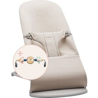BabyBjörn Bliss Skråstol 3D Jersey inkl. Sjove Øjne, Lysbeige/Pastel