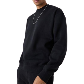 Mens Black Oversized Extended Neck Sweatshirt