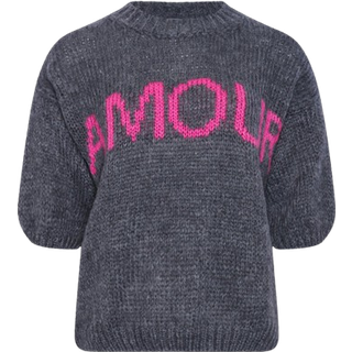 Noella Amour Knit Dark Grey Pink Combo