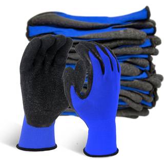 Evridwear crinkle latex gummi h?ndbelagte sikkerhedsarbejde handsker til m?nd Kvinder generelle multi brug byggeri lager havearbejde forsamling l