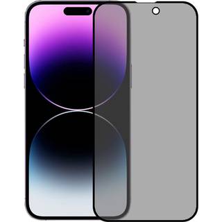 iPhone 16 Hærdet Glas Skærmbeskyttelse m. Privacy - Full-Fit - Sort Kant