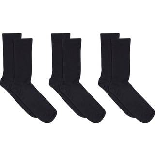 Rib Strømper i Uld, 3 pk. - Black - 40/42