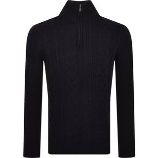 Superdry Jacob Cable Knit Half Zip Jumper Navy