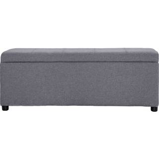 bænk med opbevaringsrum 116 cm polyester lysegrå