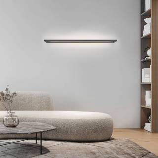 PURE LED-væglampe Puro, grå Bredde 100 cm Dæmper i aluminium