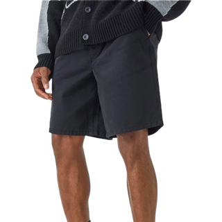 Mens Relaxed Fit Elasticated Waist Chino Shorts in Black