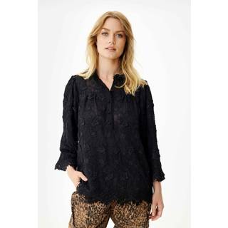 IN FRONT Solvej Bluse, Farve: Black, Størrelse: S, Dame