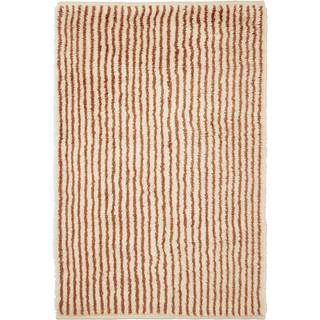 Ferm Living Kami Knyttet Gulvtæppe 120x180 Off-White/Rødbrun