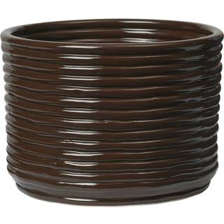 Ferm Living Corduroy Krukke H15 Cm - Krukker Keramik Carob Brown - 1104270075