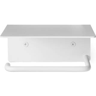 Ferm Living Dora Toiletrulleholder Med Hylde - Toiletrulleholdere Rustfrit Stål Hvid - 1104269855