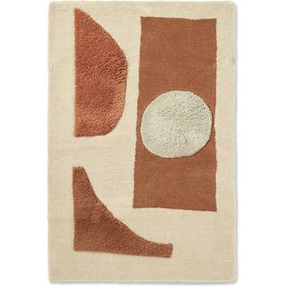 Ferm Living Bloco Tufted Uldgulvtæppe 80x120 Cm Offwhite / Blush - Uldtæpper Bomuld Off-White - 1104269849