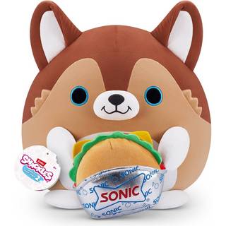 Snackles Series 2 Puppy & Sonic Burger 14 tommer plys af Zuru Ultra Soft Plush Collectible Plush With Real Licensed Brands Fyld Animal Giftable