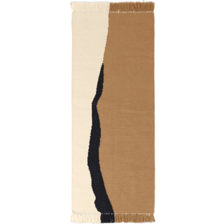 Ferm Living Soil Kelim gangtæppe Dark sand-off white, 70x180 cm