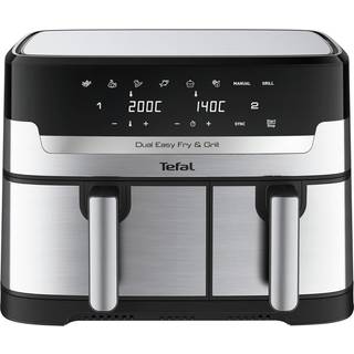 Tefal Dual Easy Fry & Grill EY905D Dobbelt 8,3 L Enkeltstående 2700 W Varmluftsteger Rustfrit stål