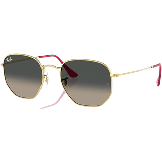 Ray - Ban Unisex RB3548N HEXAGONAL 001/71 Solbriller Stål Guld Grå Geometrisk Normal Skygge