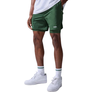 Mens Green Man Sport Side Split 5inch 2-in-1 Short