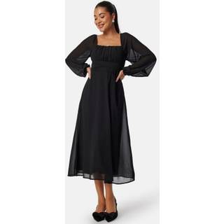 Square Neck L/S Midi Georgette Dress