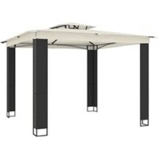 pavillon med dobbelt tag 2,94x2,94 m stål antracitgrå