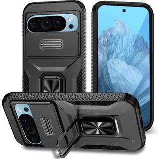Google Pixel 9/9 Pro Roterende Ring Hybrid Cover med Kameraskjold - Sort