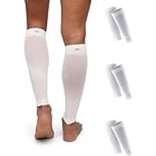 CALF COMPRESSION SLEEVES - White / M / 3-Pack