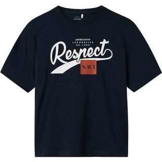 Name It Dark Sapphire/respect Printet T-shirt - Str. 6y 116cm
