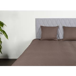 Sengetøj i 100% Bomuldssatin - King Size sengesæt 240x220 cm - Brun ensfarvet sengelinned - Borg Living