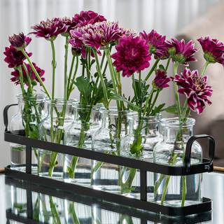 6 pc glas blomstervase med metalholder bedste vaser til blomster indstillet til boligindretning bryllupsdekorationer bordindretning k?kken badev?