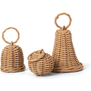 Braided Bell Baubles - Set of 3 - Natural