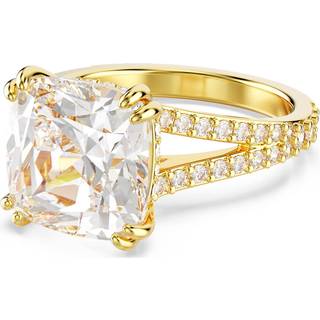 Stilla Cocktailring, Kissenschliff, Pavé, Weiß, Goldlegierungsschicht