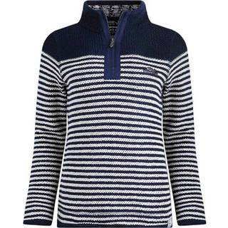 Weird Fish Weird Fish Blue Juilet Quarter Zip Stripe Macaroni 100% Cotton Sweater