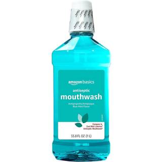 Amazon Basics Antiseptisk Mundskyl Blue Mint 1 liter 33,8 Fluid Ounces 1-pak (tidligere Solimo)
