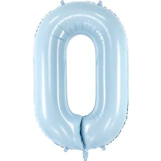 1 stk. Folieballon 0 Pastel Lyseblå 72 cm – Perfekt til Festlige Begivenheder