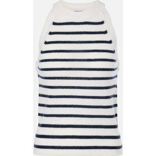 Veronica Beard Myrick striped cashmere top - white - L
