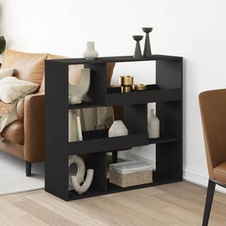 rumdeler 100x33x94,5 cm konstrueret træ sort
