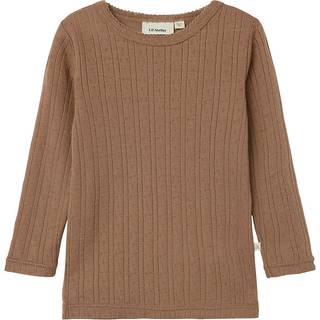 Lil Atelier Beaver Fur Top Pointelle Merinould