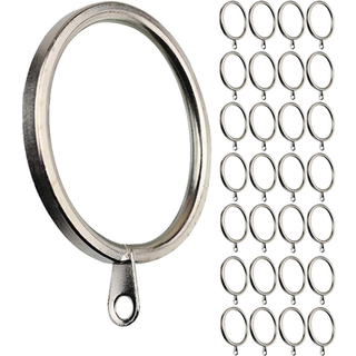 Meriville 28 pcs satin nikkel 1,5 tommer indre diameter metal gardinringe med ?je