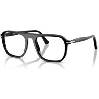 Persol Unisex PO3359V JACQUES 95 Optiske stel Acetat Sort Transparent Firkantet Normal