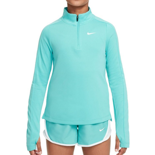 Nike Girls' Fitness Long Sleeve 1/2 Zip Top Junior, Green Frost/White - 10-12Y