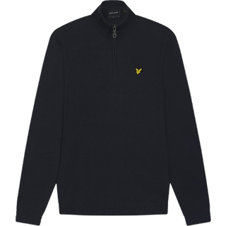 Lyle & Scott Lyle & Scott Navy Blue Cotton Merino Quarter Zip Jumper