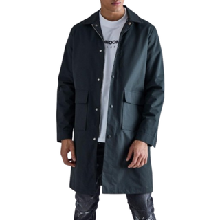 Mens Black Pocket Detail Mid Length Mac