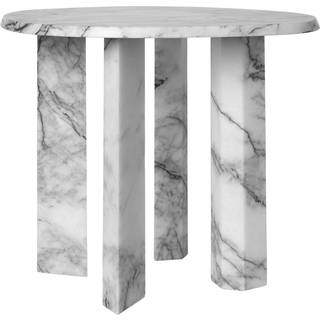 Ferm Living Taula Sidebord Ø54,4 Cm t / Trækulsfarvet - Sidebord & Aflastningsbord Marmor Hvid - 1104270183