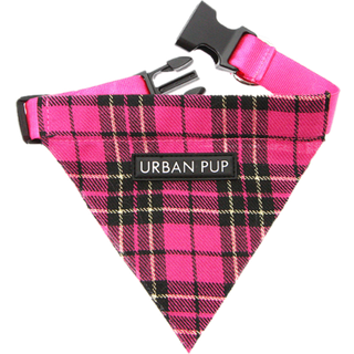 Urban Pup Bandana - Pink Tartan / S