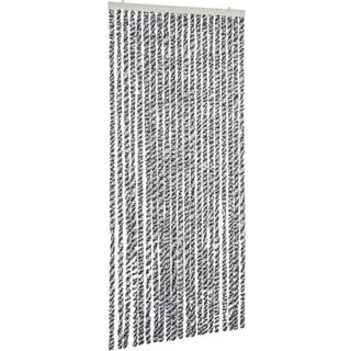 flueforhæng 100x230 cm chenille grå + sort og hvid
