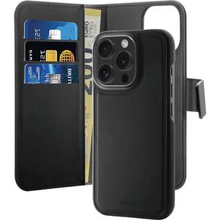 Flipcover i Økolæder med Sedellomme og Magnetisk Lukning til iPhone 16 Pro Max - Sort