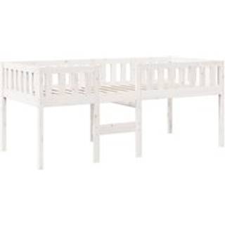 Juniorseng Uden Madras Massivt Fyrretræ - Hvid / 90 x 190 cm