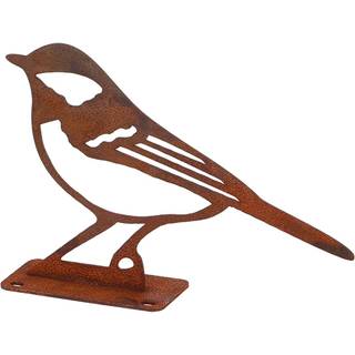 Havefigur musvit rust H10 cm